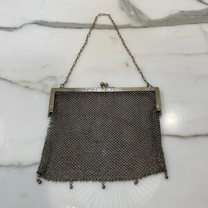 Antique Mesh Silver Bag—Beautiful!! Boho—Vintage—Needs Small Repair